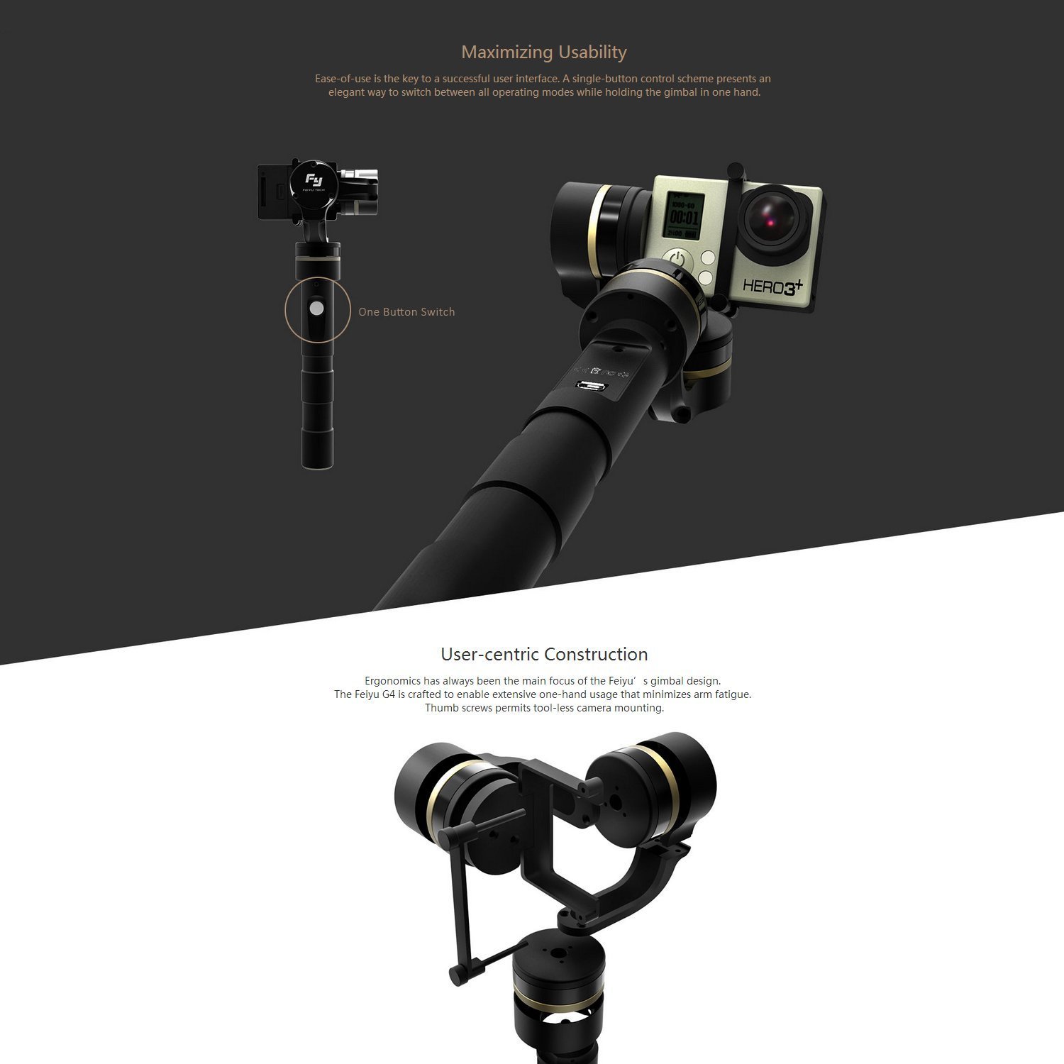 FeiyuTech FY-G4S Ultra 3 Axis Hand Gimbal Camera Stabilizing Photo